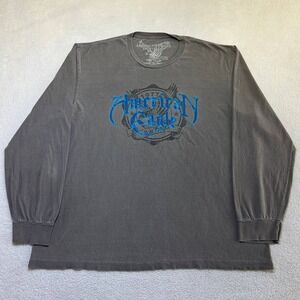 Vintage American Eagle Outfitters Men's Gray Graphic Y2k  Thermal Shirt Size 2XL